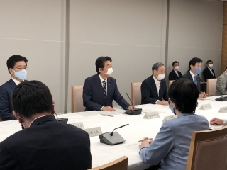 安倍总理在新冠病毒感染症对策本部会议中发言