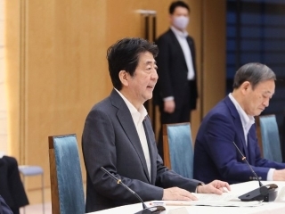 安倍总理在新冠病毒感染症对策本部会议中发言
