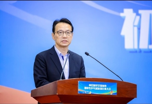 金杉大使出席“2025中日友好交流城市初中生乒乓球友谊比赛大会”(2025年8月4日)